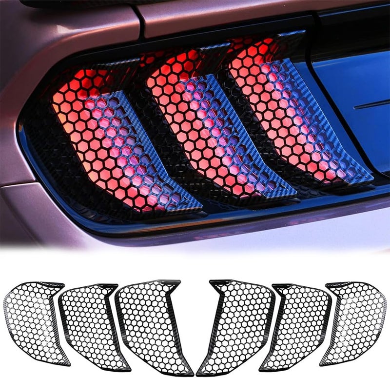 Ombialo Tail Light Lamp Cover Compatible with Ford Mustang 2018-2023 Taillight Lens Shell Bezel Cover Trim (Carbon Fiber) - Image 1
